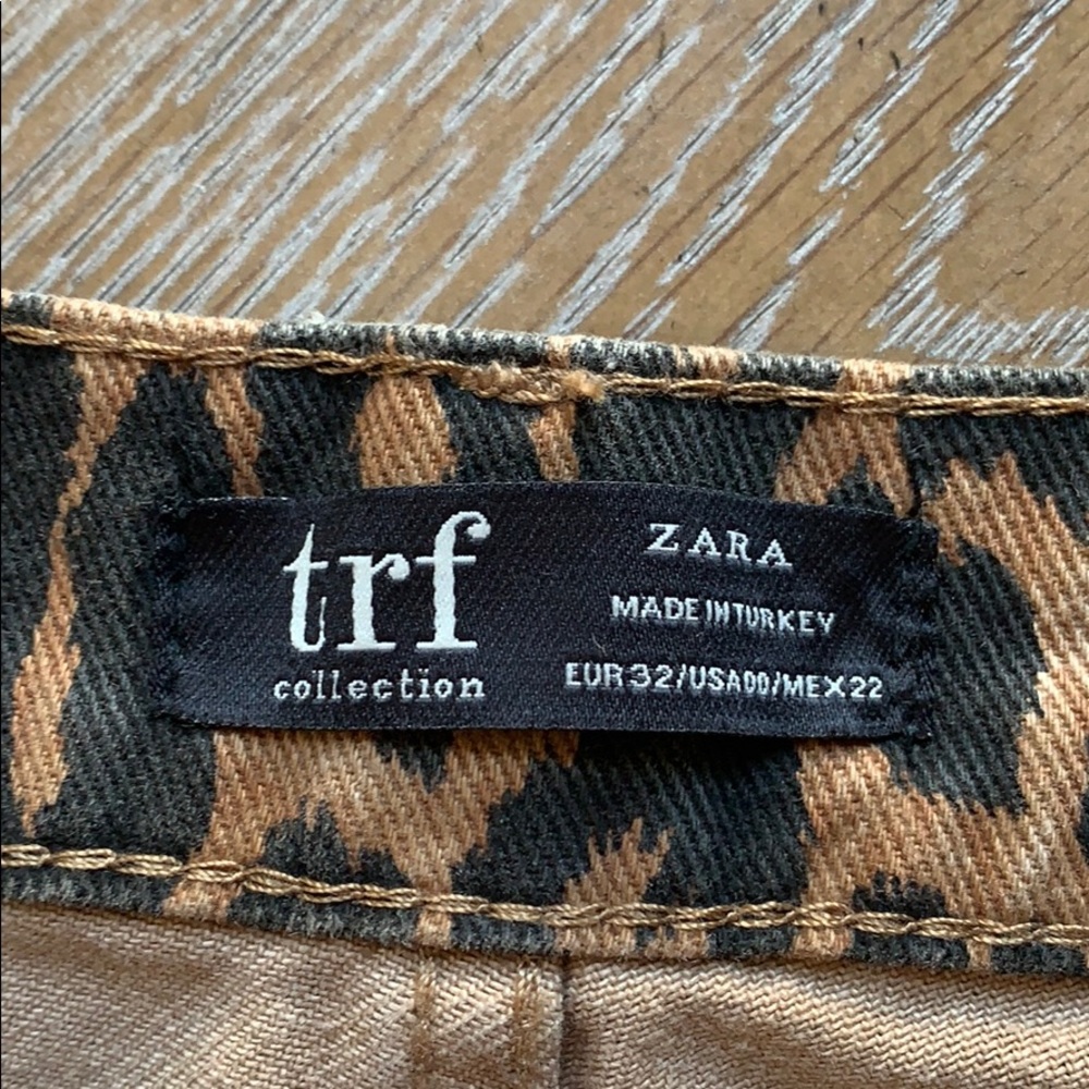 ZARA TRF Collection Leopard Skinny Denim Jeans 00 - Picture 5 of 8